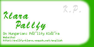 klara pallfy business card